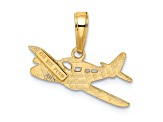 14k Yellow Gold Textured Cessna Plane Pendant