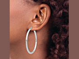 Rhodium Over 14k White Gold Polished 1 15/16" Tube Hoop Earrings