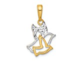 14k Two-tone Gold Diamond-Cut Doves Pendant