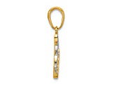 14k Two-tone Gold Diamond-Cut Doves Pendant