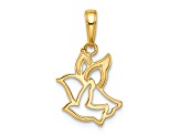 14k Two-tone Gold Diamond-Cut Doves Pendant