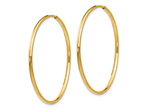 14k Yellow Gold 1 5/16" Endless Hoop Earrings