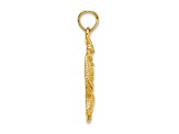 14k Yellow Gold Textured Starfish and Seahorse Charm