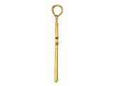 14k Yellow Gold Polished Beaded Textured Cross Pendant