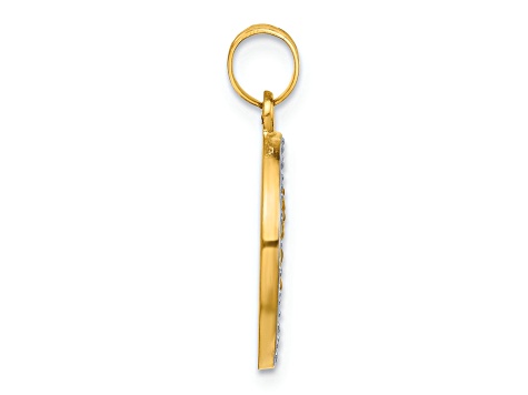 14K Two-tone Gold Satin Our Lady of Mt Carmel Medal Charm - 185ZJA | JTV