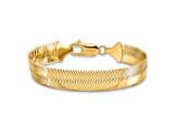 14K Yellow Gold 10mm Silky Herringbone Chain Bracelet