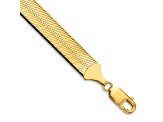 14K Yellow Gold 10mm Silky Herringbone Chain Bracelet