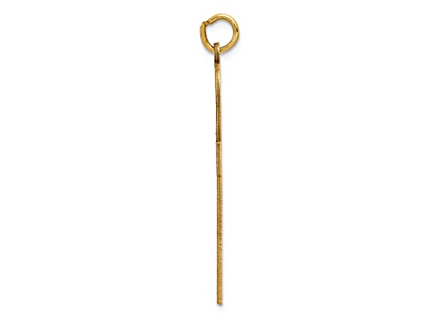 14k Yellow Gold Lasered Ankh Cross Pendant