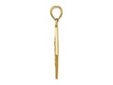 10K Yellow Gold Textured Medical Disc Pendant