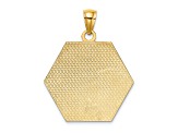 10K Yellow Gold Textured Medical Disc Pendant