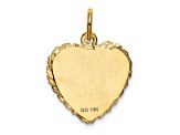 14k Yellow Gold Diamond-Cut and Laser Design Sweet Sixteen Heart Charm