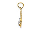 14K Two-tone Gold  3D and Textured HAWAII Single Flip-Flop Charm