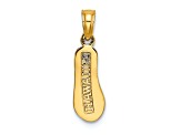 14K Two-tone Gold  3D and Textured HAWAII Single Flip-Flop Charm