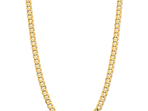 14k Yellow Gold 8.5mm Solid Open Concave Curb 20 Inch Chain