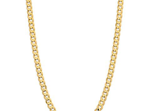 14k Yellow Gold 8.5mm Solid Open Concave Curb 22 Inch Chain