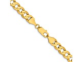 14k Yellow Gold 8.5mm Solid Open Concave Curb 22 Inch Chain