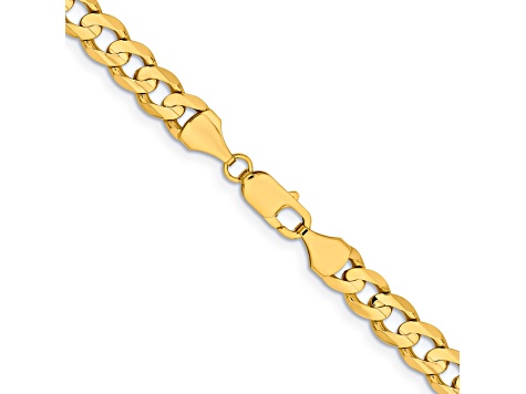 14k Yellow Gold 8.5mm Solid Open Concave Curb Chain