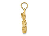 14k Yellow Gold Satin and Polished 3D Snowman Pendant