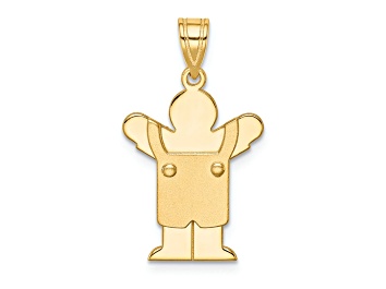 Picture of 14k Yellow Gold Solid Satin Boy with Overalls Charm