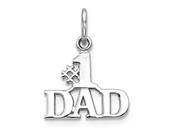 Picture of Rhodium Over 14K White Gold Number 1 DAD Charm