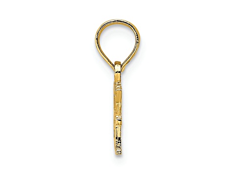 10K Yellow Gold I Love (Heart) My Cat Charm