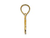 10K Yellow Gold I Love (Heart) My Cat Charm