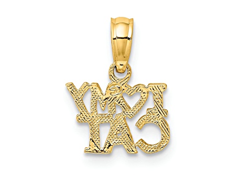 10K Yellow Gold I Love (Heart) My Cat Charm