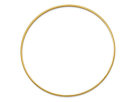 14k Yellow Gold 2mm Solid Polished Half-Round Slip-On Bangle