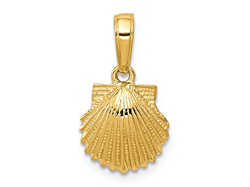Picture of 14k Yellow Gold Textured Scallop Shell Pendant