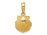 14k Yellow Gold Textured Scallop Shell Pendant