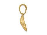 14k Yellow Gold Textured Scallop Shell Pendant
