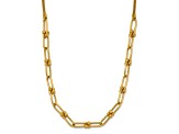 14k Yellow Gold 5.03mm Polished and Diamond-Cut Fancy Open Link 17 Inch Chain