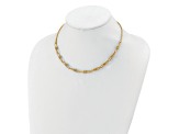 14k Yellow Gold 5.03mm Polished and Diamond-Cut Fancy Open Link 17 Inch Chain