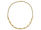 14k Yellow Gold 5.03mm Polished and Diamond-Cut Fancy Open Link 17 Inch Chain