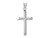 Rhodium Over 14k White Gold 3D Cross Pendant