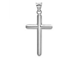 Rhodium Over 14k White Gold 3D Cross Pendant