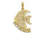 14k Yellow Gold Polished ST. THOMAS Angelfish Charm
