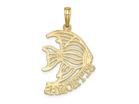 14k Yellow Gold Polished ST. THOMAS Angelfish Charm