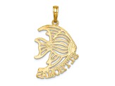 14k Yellow Gold Polished ST. THOMAS Angelfish Charm