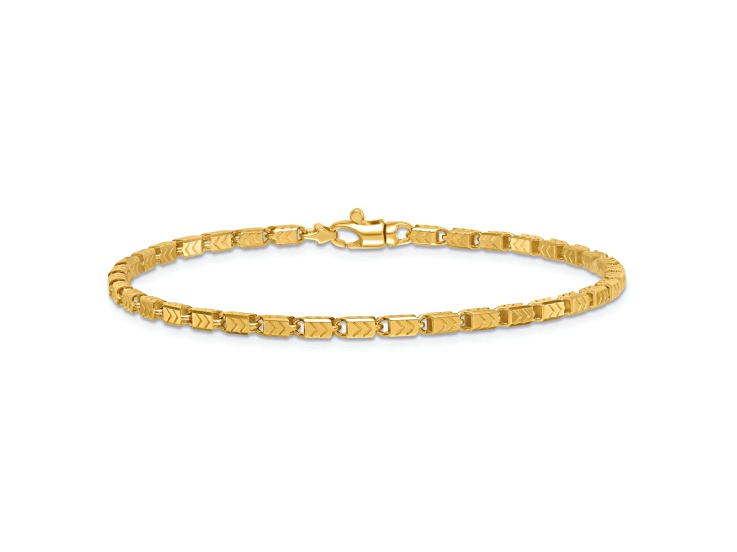 14K Yellow Gold Polished 8.25 Inch Fancy Link Bracelet