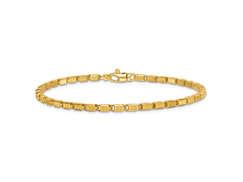 14K Yellow Gold Polished 8.25 Inch Fancy Link Bracelet