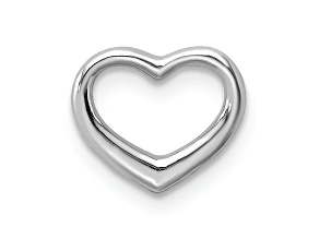 Rhodium Over 10K White Gold Polished Mini Floating Heart Slide Pendant