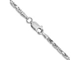 14K White Gold 2mm Byzantine Chain Necklace