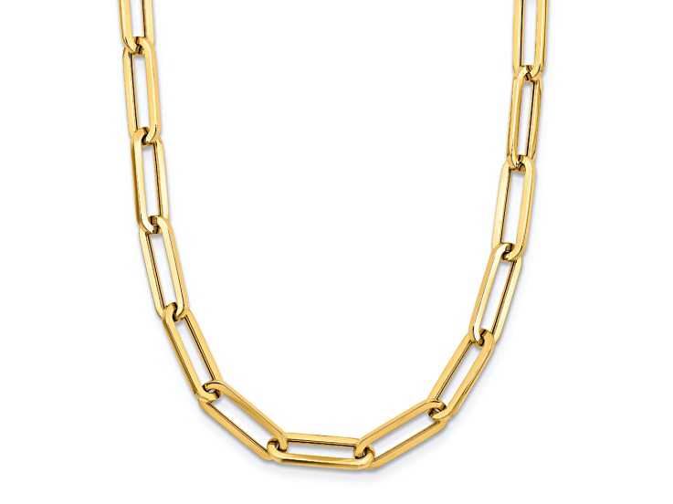 14K Yellow Gold Polished Fancy Link Necklace - 18744E | JTV