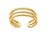 14K Yellow Gold Polished 3 Row Toe Ring