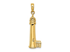 14k Yellow Gold Polished CAPE MAY Lighthouse Charm