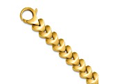 14K Yellow Gold 8.8mm Reversible Fancy Link 7.5 inch Bracelet