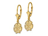 14k Yellow Gold Textured Sand Dollar with Star Earrings