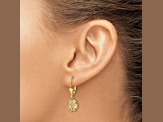 14k Yellow Gold Textured Sand Dollar with Star Earrings