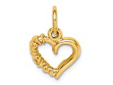 14k Yellow Gold Polished I Love You Heart Pendant